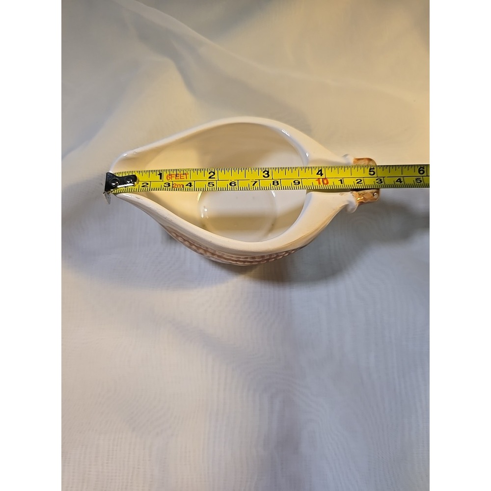 Vtg Butter Dish Melted Butter Dish Corn Shaped Butter Boat Ceramic Hand Painted - Picture 6 of 8